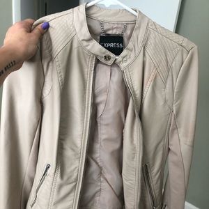 Cream leather jacket